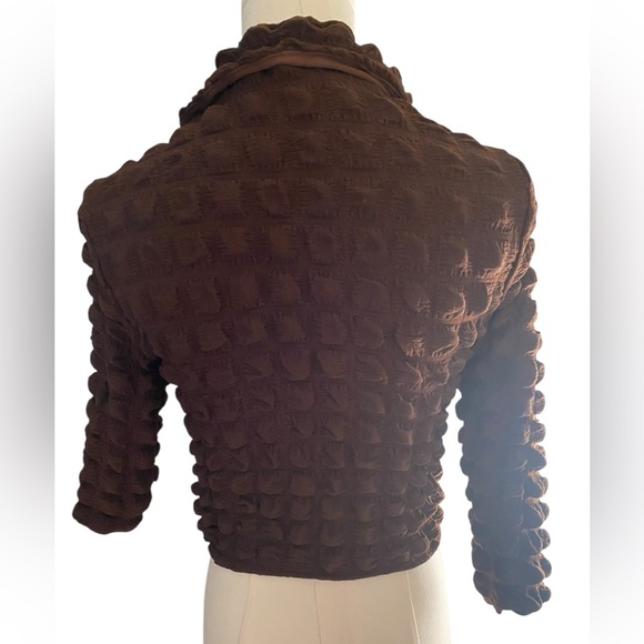 Motel Rocks Brown Textured Bubble Knit Button-Up Top – XS ✨ never worn - Picture 2 of 9